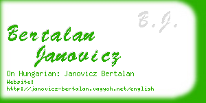 bertalan janovicz business card